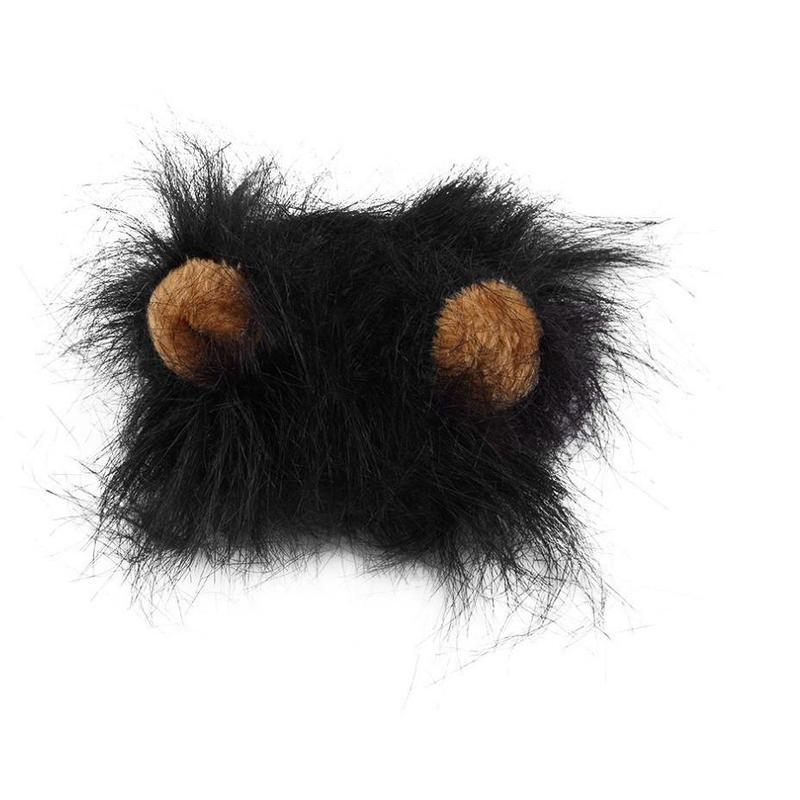 Funny Pet Hat For Small Dogs Cats Hat Emulation Lion Hair Mane Ears Head Cap Scarf Pet Halloween Festival Costume - EL CHEG