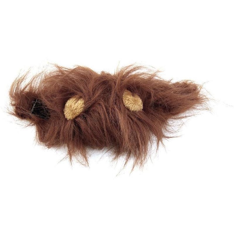 Funny Pet Hat For Small Dogs Cats Hat Emulation Lion Hair Mane Ears Head Cap Scarf Pet Halloween Festival Costume - EL CHEG