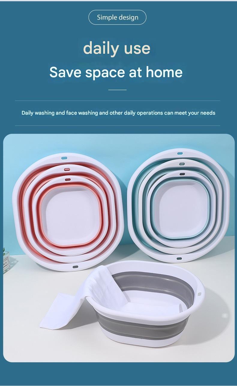 Foldable Washbasin, Travel, Outdoor, Portable, Baby Basin, Large Size, Foldable Basin For Home Use, Basin For Student Dormitories - EL CHEG