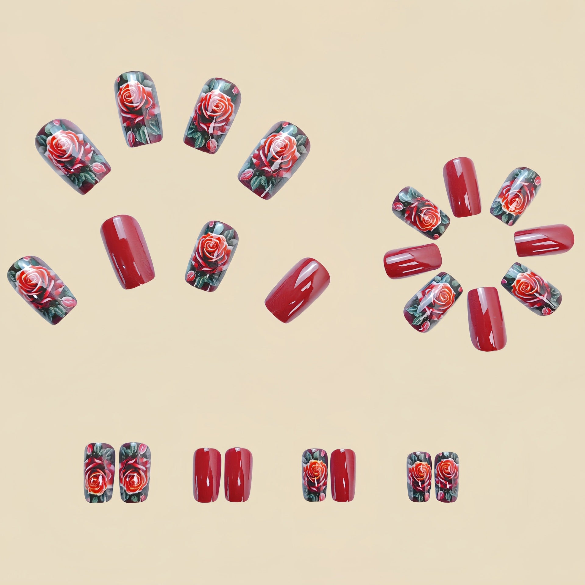 Detachable 24 Pieces Fake Nail Patch - EL CHEG