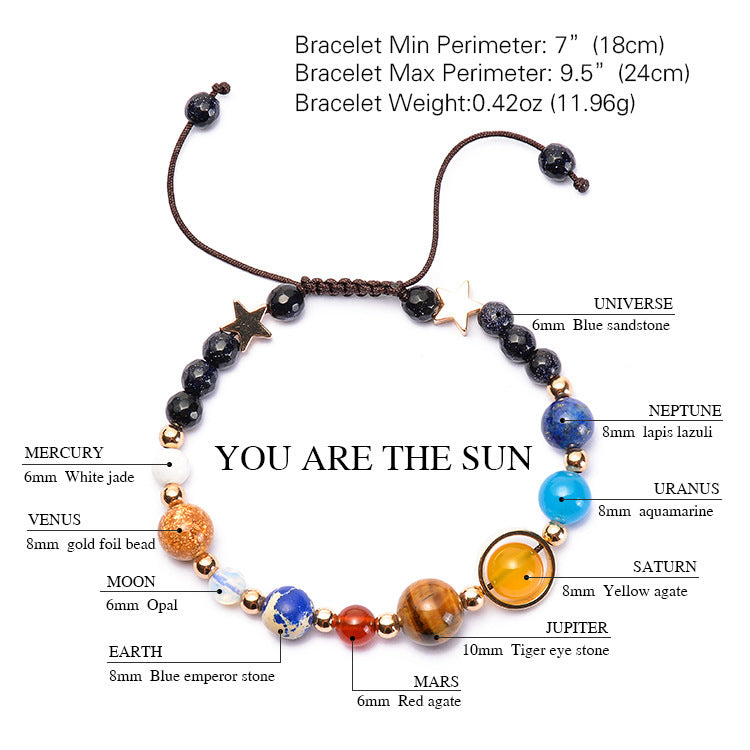 The Universe Galaxy Solar System Eight Planets Bracelet