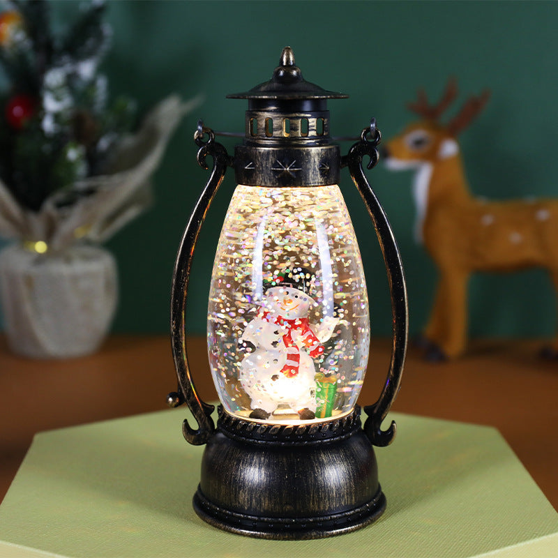 Crystal Ball Light-emitting Portable Oil Lamp Snow Christmas Desktop Decoration