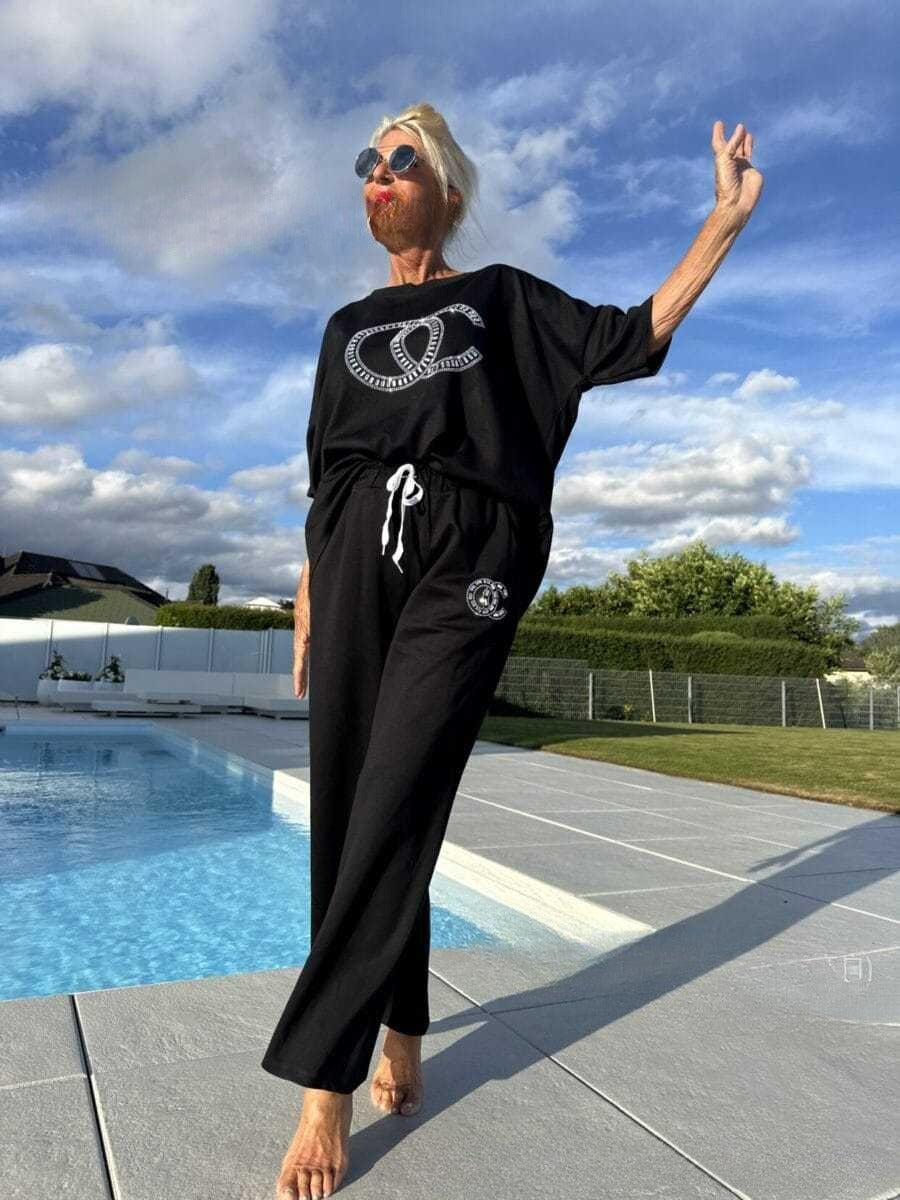 New Women's Casual Fashion Tops Trousers 2 Pieces Suit