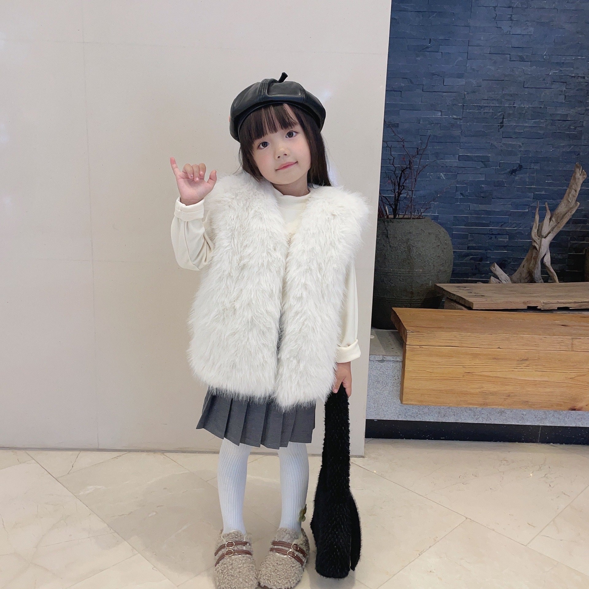 Children's Fur Vest Resembling A Fox