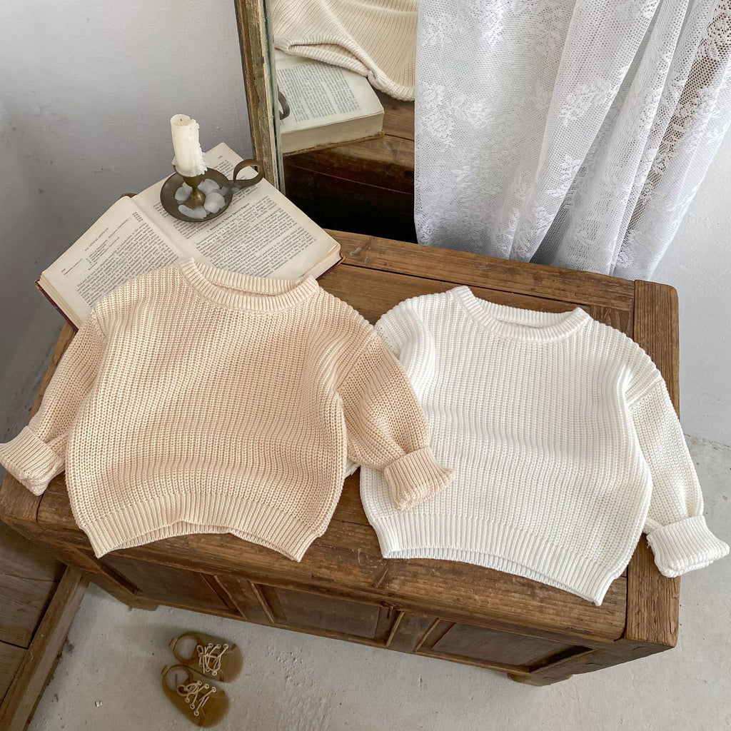 Infant Long Sleeve Round Neck Sweater Autumn Top