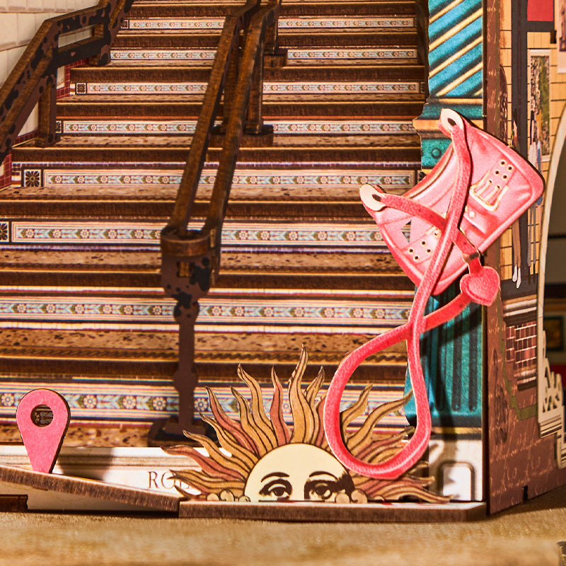 Rolife Book Nook Kit DIY 3D Wooden Miniature Street Scene With LED Lighting For Adults.