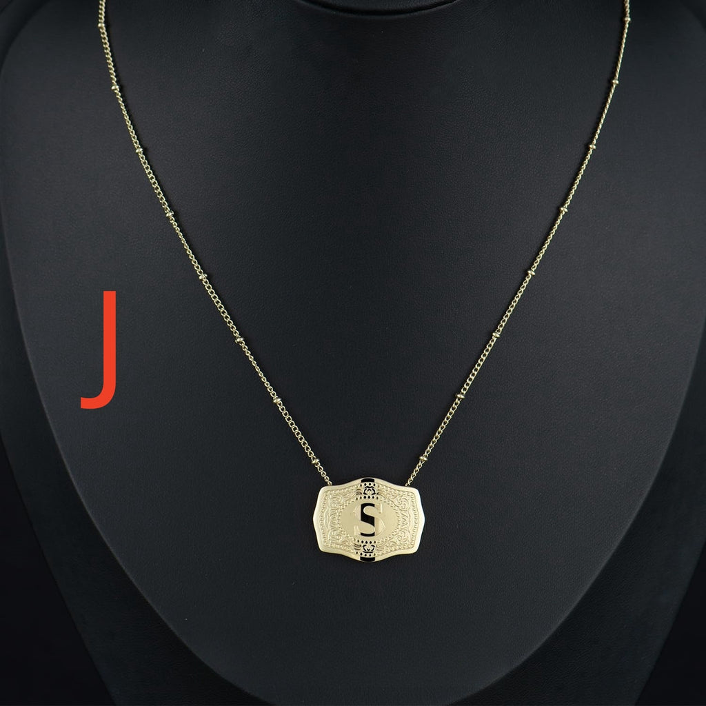 Gold-plated Embossed Slim Chain Adjustable Necklace