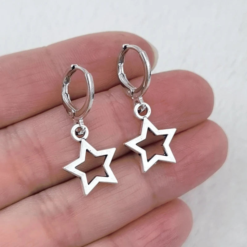 New Creative Star Hoop Earrings Fashion Simple Earrings Gifts for Women Cute Mini Little Star 20S Holiday Jewelry - EL CHEG