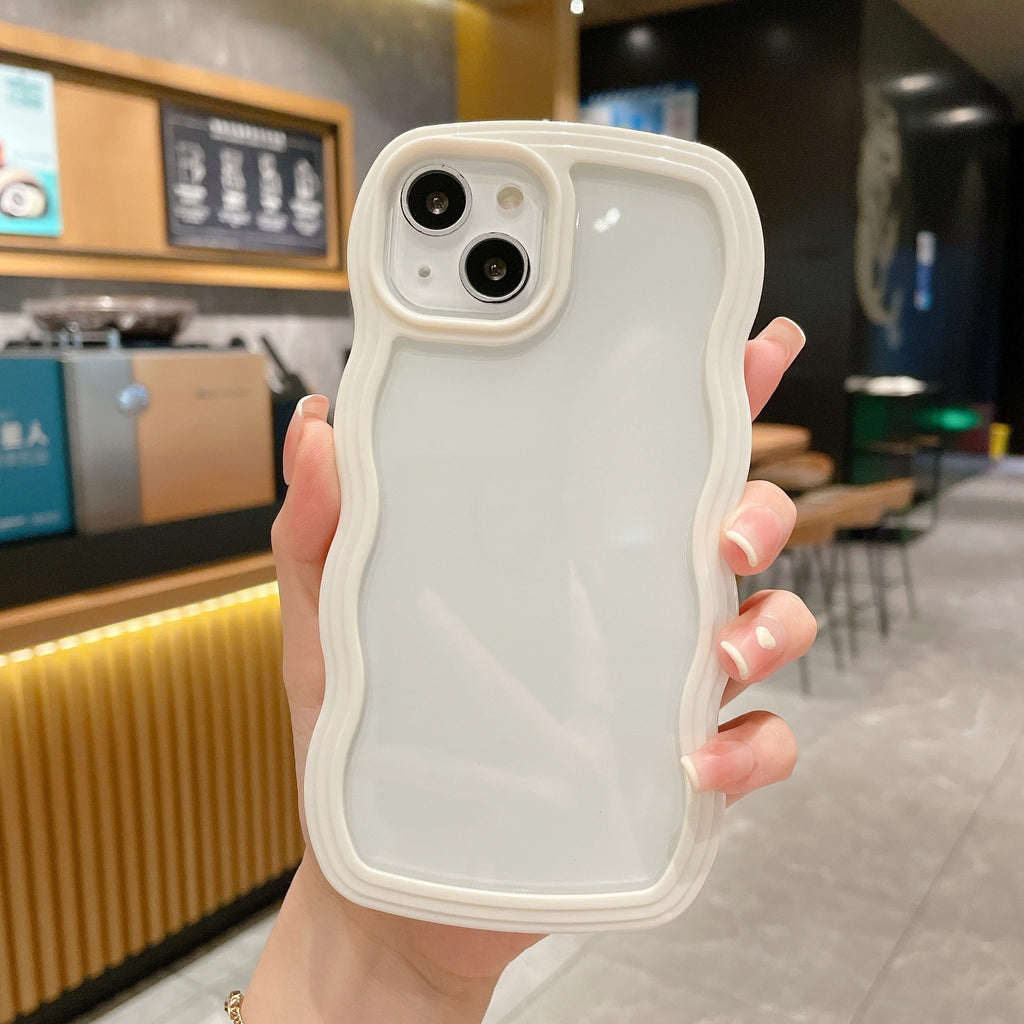 Wave Border Solid Color Phone Case Cover
