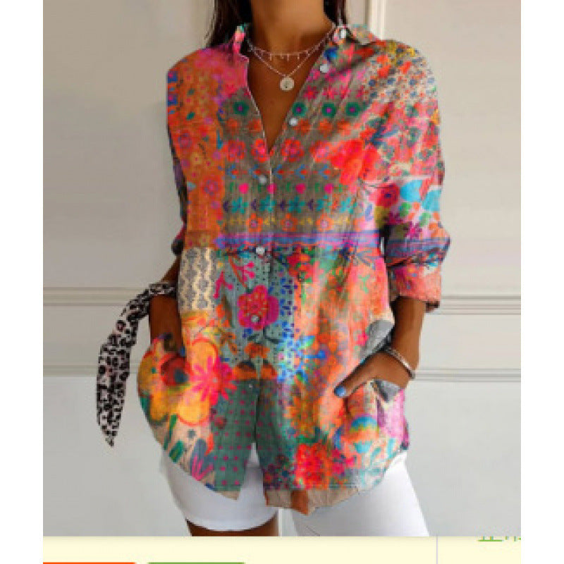 Women's Summer European And American Trendy Shirt Animal Pattern Printing