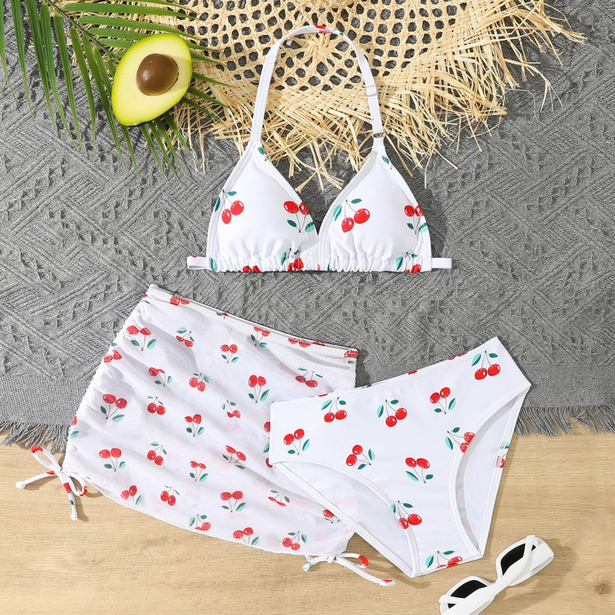 Children's Bikini Swimsuit Girls' Split Three-piece Swimsuit With Chest Pad