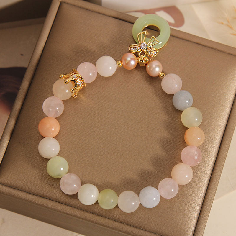 Jade Morgan Stone Mori Style High Sense Peace Buckle Bracelet