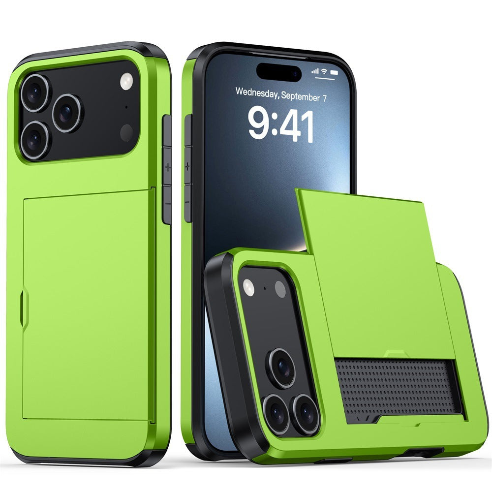 Phone Case Sliding Cover Card Two-in-one Drop-resistant