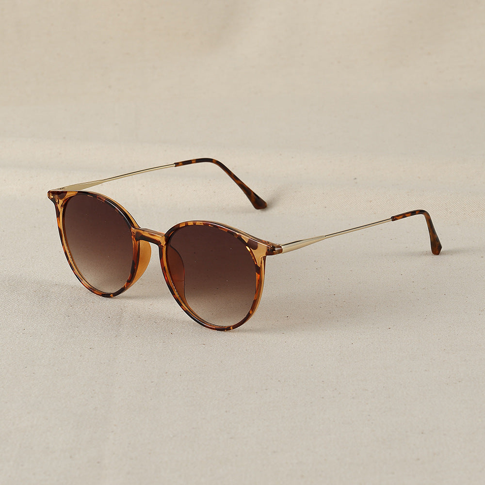 New Artistic Round Frame Women's All-match Face-looking Small Sunglasses