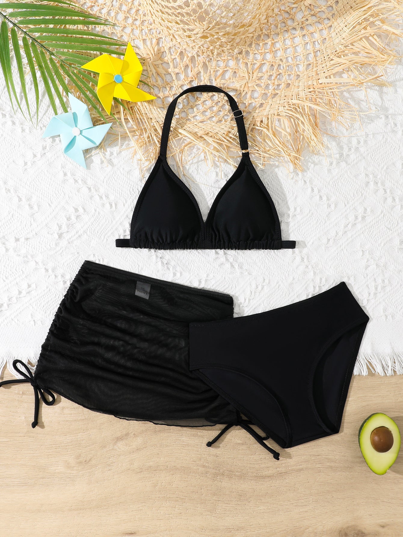 Children's Bikini Swimsuit Girls' Split Three-piece Swimsuit With Chest Pad