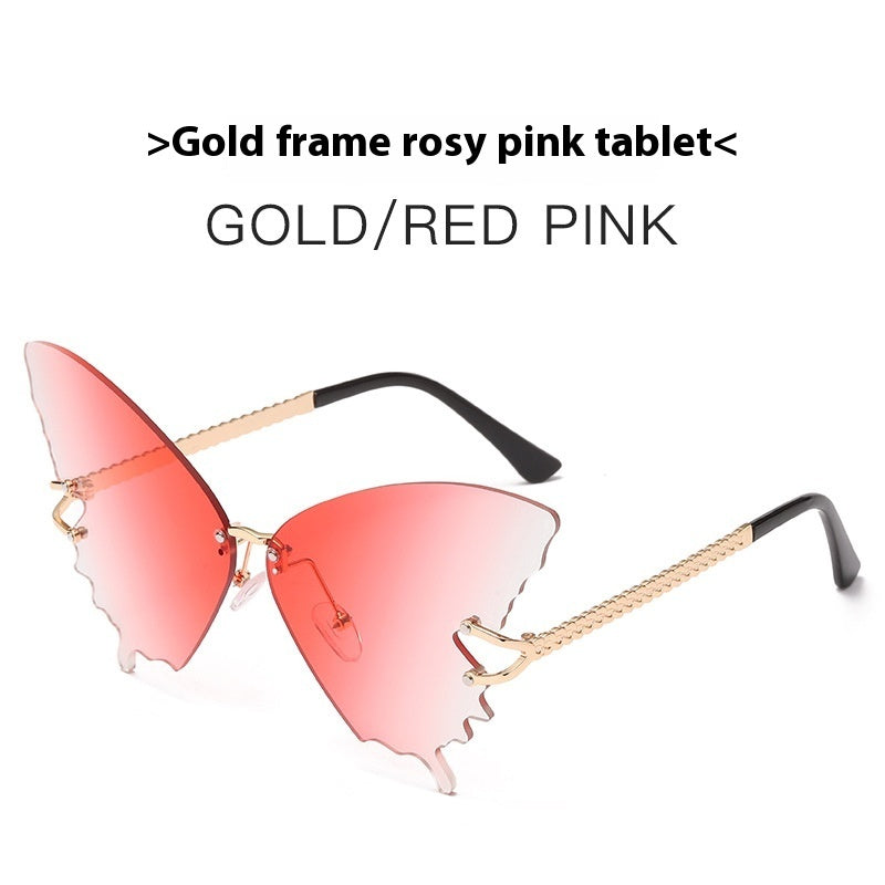 New Butterfly Sunglasses Female Fashion Large Rim Gradient Color Sunglasses