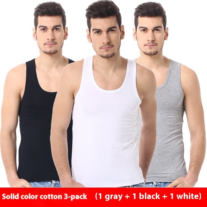 Men's Pure Color Minimal Versatile Cotton Vest