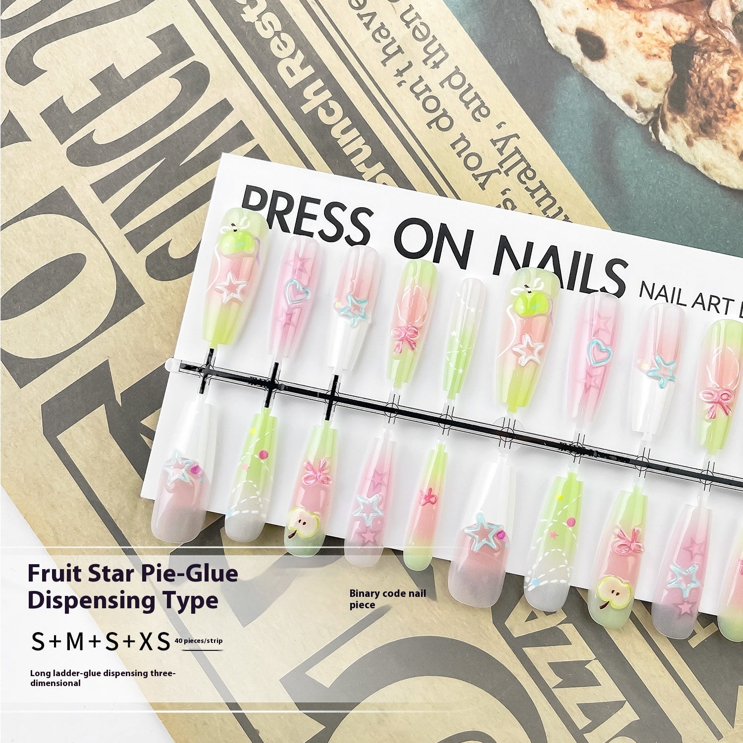 Cute Three-dimensional Relief Machine Wear Armor Fake Nail Tip - EL CHEG