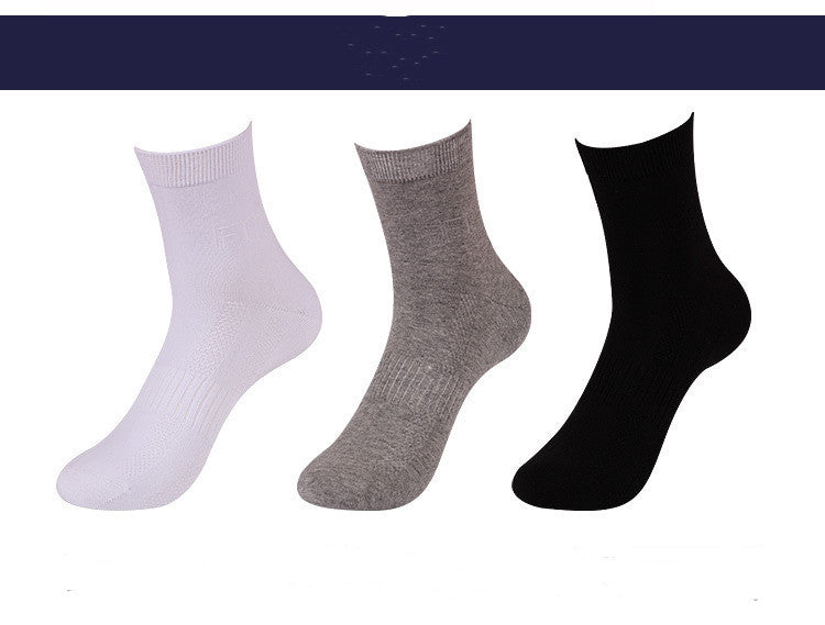 Autumn And Winter Business Men's Combed Cotton Mid-tube Black Socks