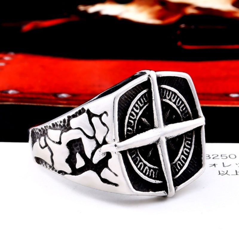 Men's Vintage Alloy Ring Silver Simple