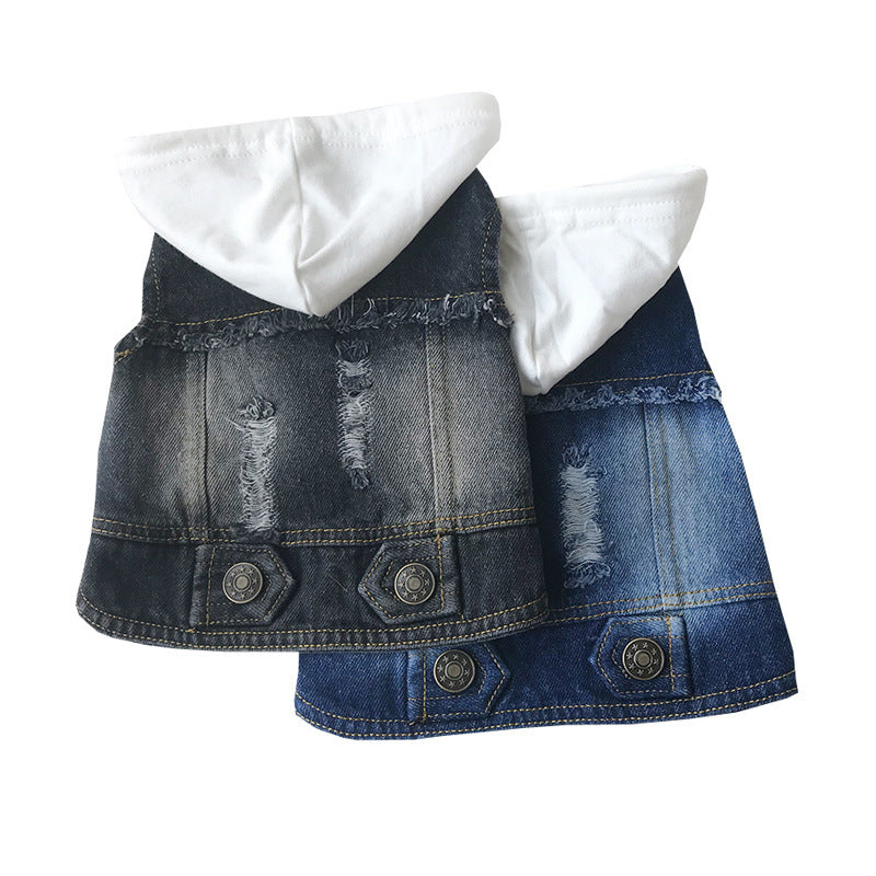 Teddy washed denim vest
