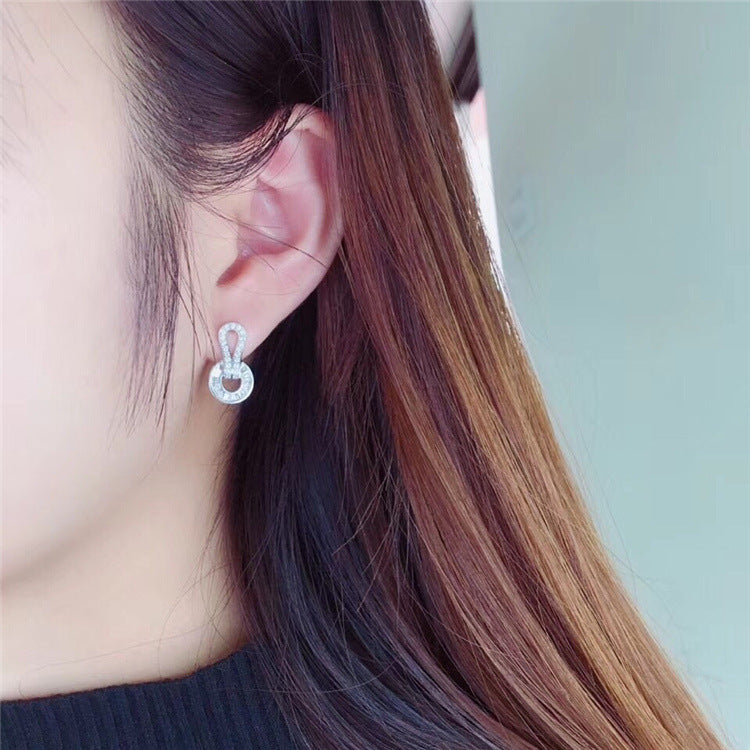 Geometric zircon earrings