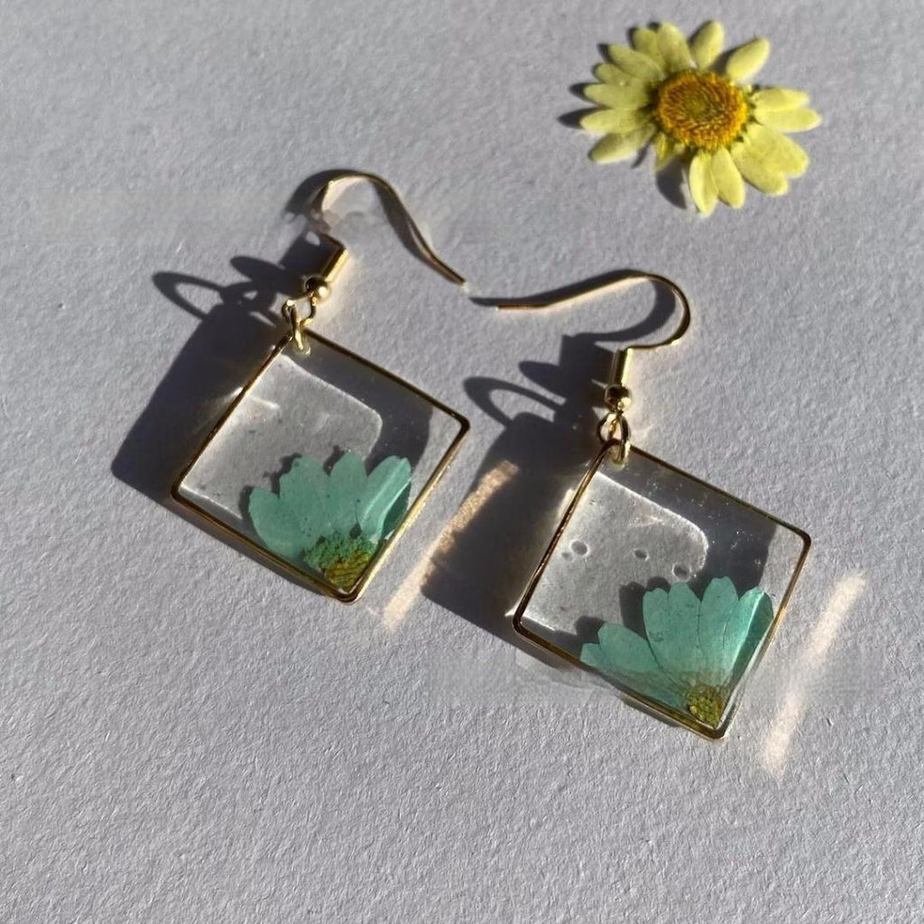 Personalized Trendy Embossed Chrysanthemum Jewelry Women's Earrings