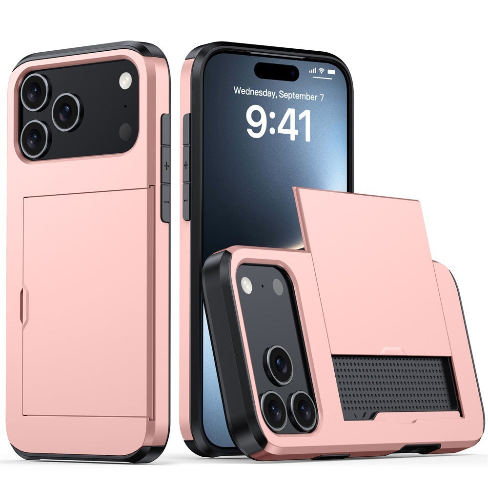 Phone Case Sliding Cover Card Two-in-one Drop-resistant