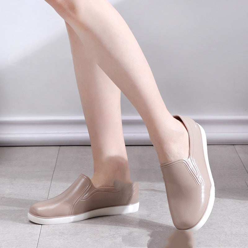 Spring And Autumn Low-top Slip-on Women's Rain Boots Solid Color Fashion Waterproof