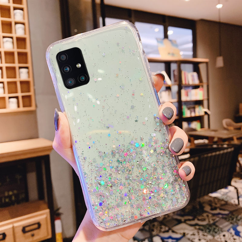 Samsung A51 mobile phone case full edge protection cover quicksand anti-fall transparent soft shell