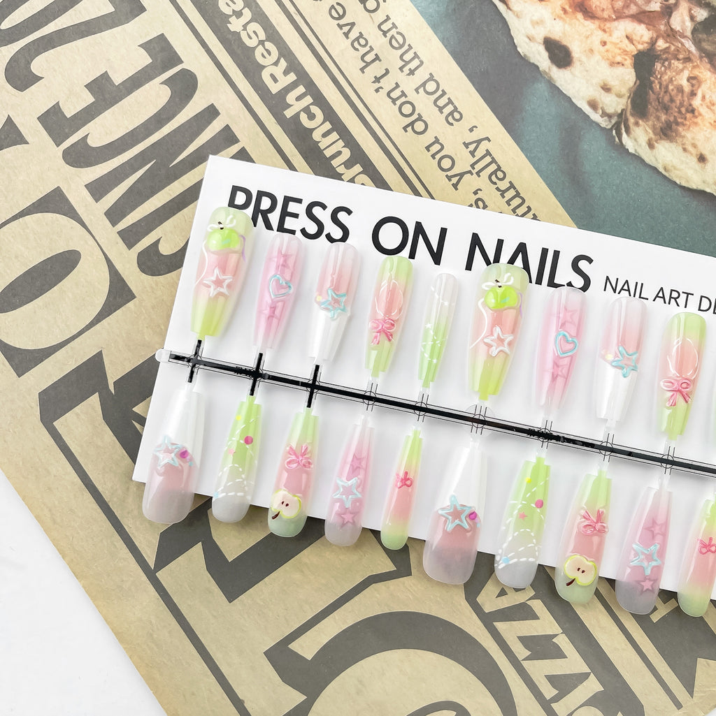 Cute Three-dimensional Relief Machine Wear Armor Fake Nail Tip - EL CHEG