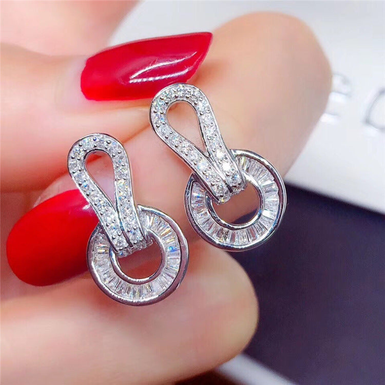 Geometric zircon earrings