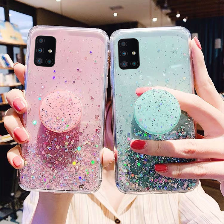 Samsung A51 mobile phone case full edge protection cover quicksand anti-fall transparent soft shell