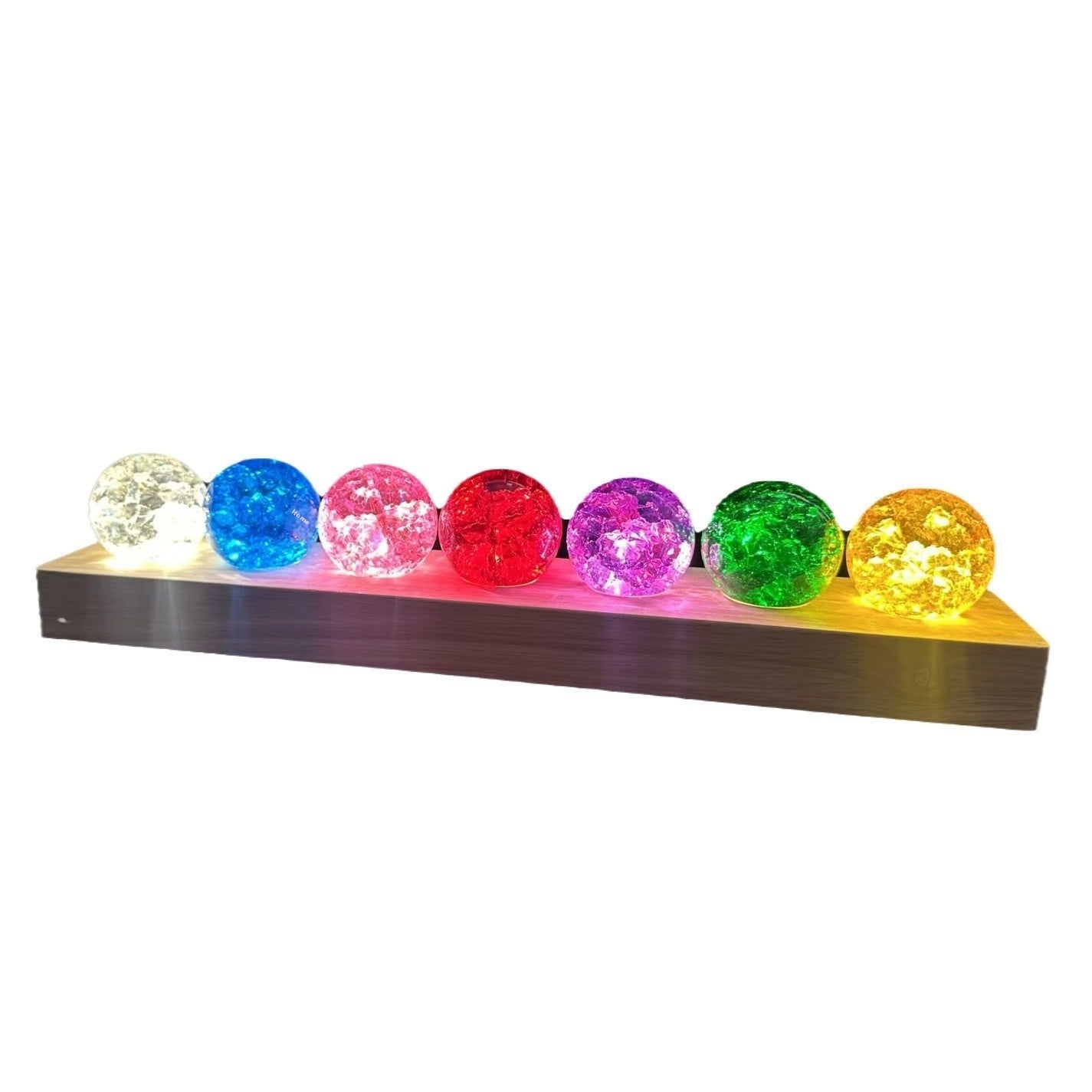 Colorful Crystal Ice Crack Ball Solid Glass Ball Ornament Ornaments - EL CHEG