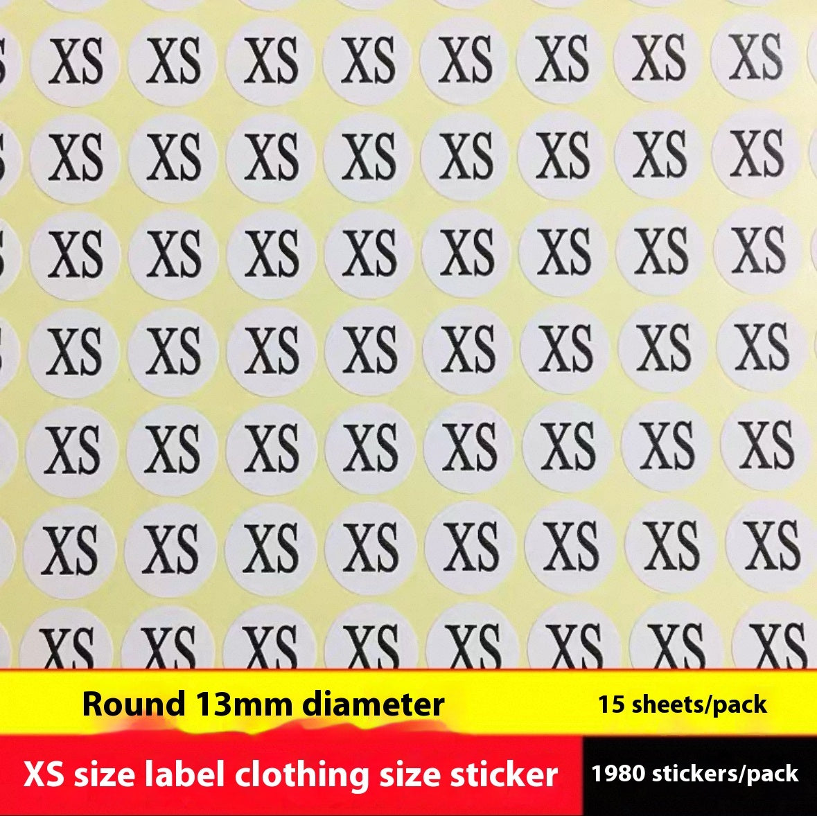 Clothes Size Sticker Digital Adhesive Sticker