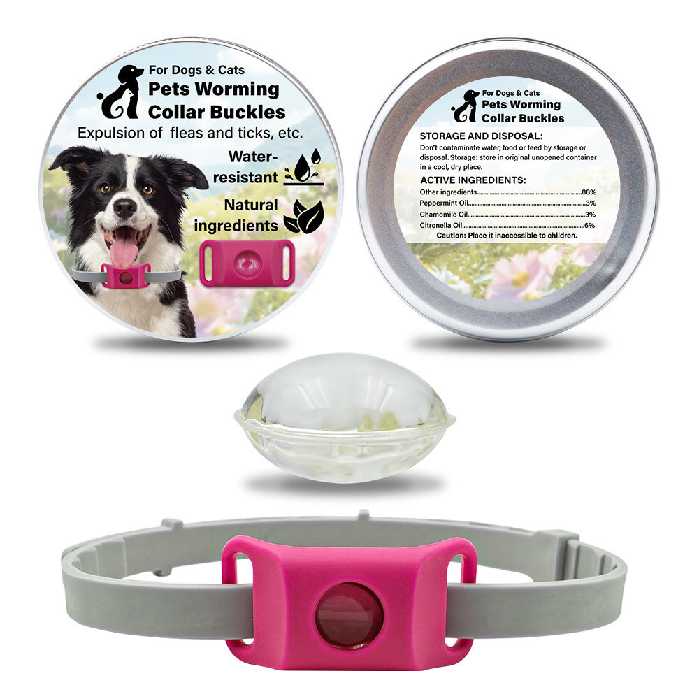 Pet Insect Repellent Button Collar Capsule Suit