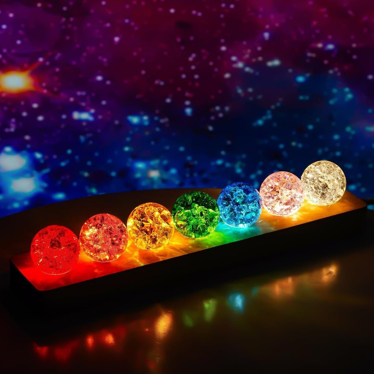 Colorful Crystal Ice Crack Ball Solid Glass Ball Ornament Ornaments - EL CHEG