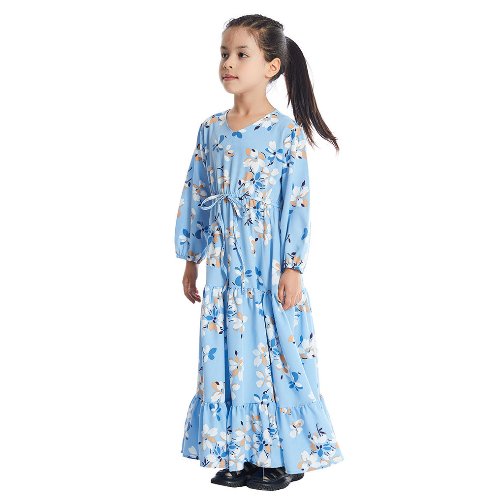 New Hot Sale Long Sleeve Girl Floral Dress
