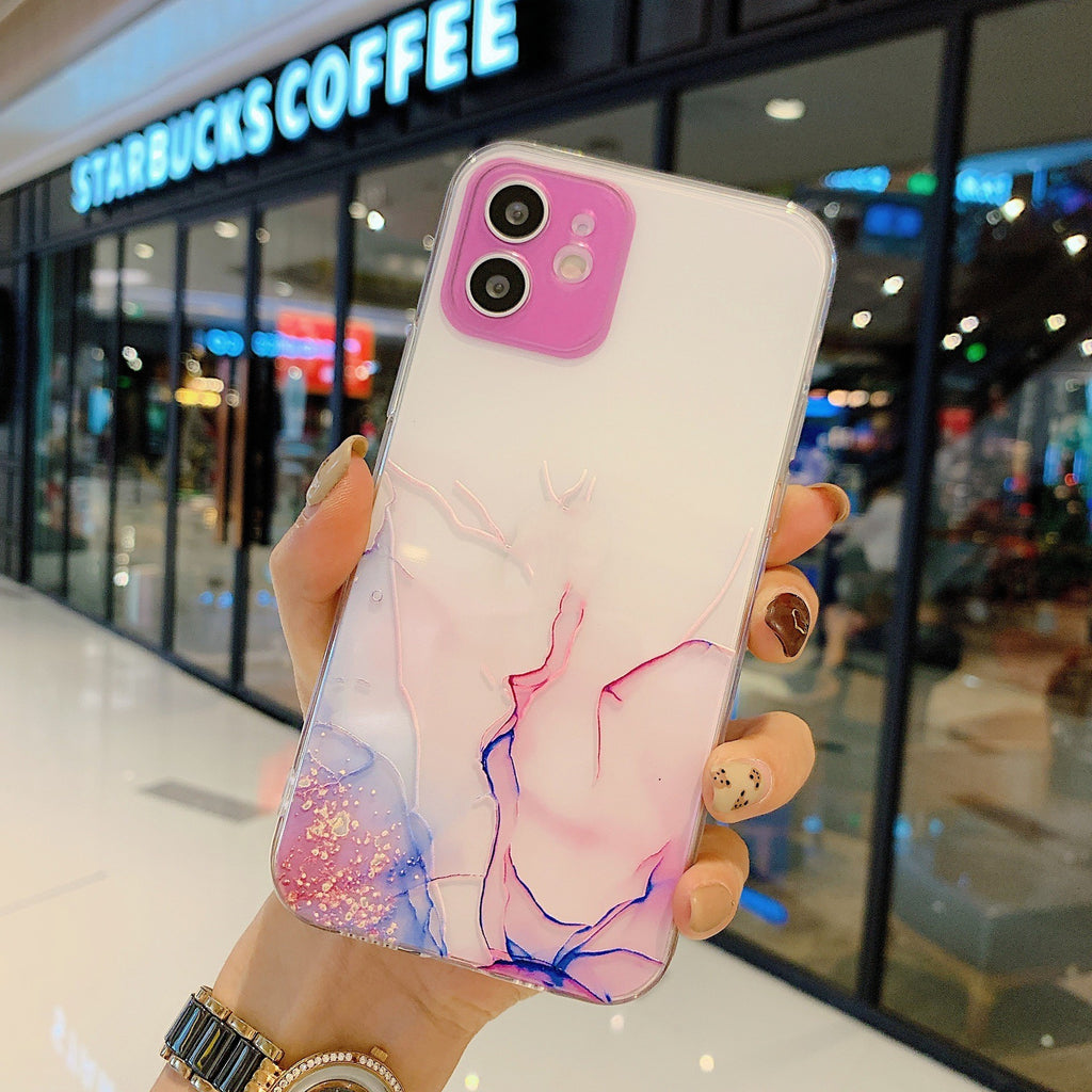Fine Hole Hollow Marble Tpu Shell Transparent Soft Shell