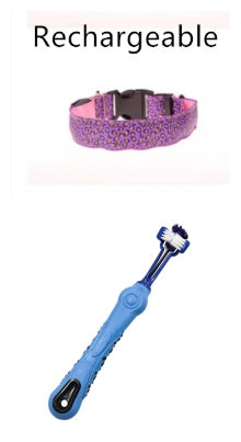 LED Dog Collar Safety Adjustable Nylon Leopard Pet Collar - EL CHEG