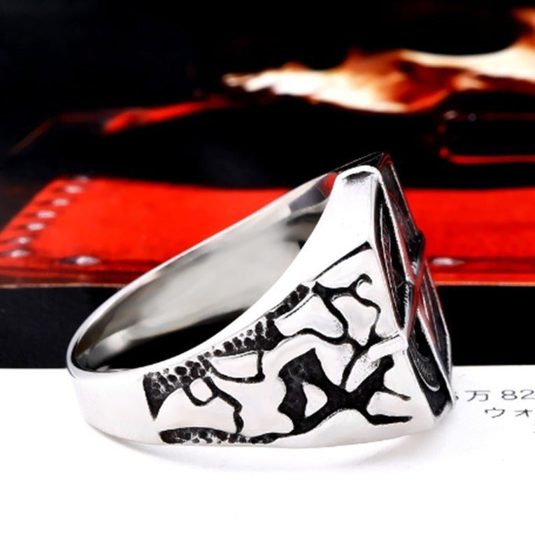 Men's Vintage Alloy Ring Silver Simple