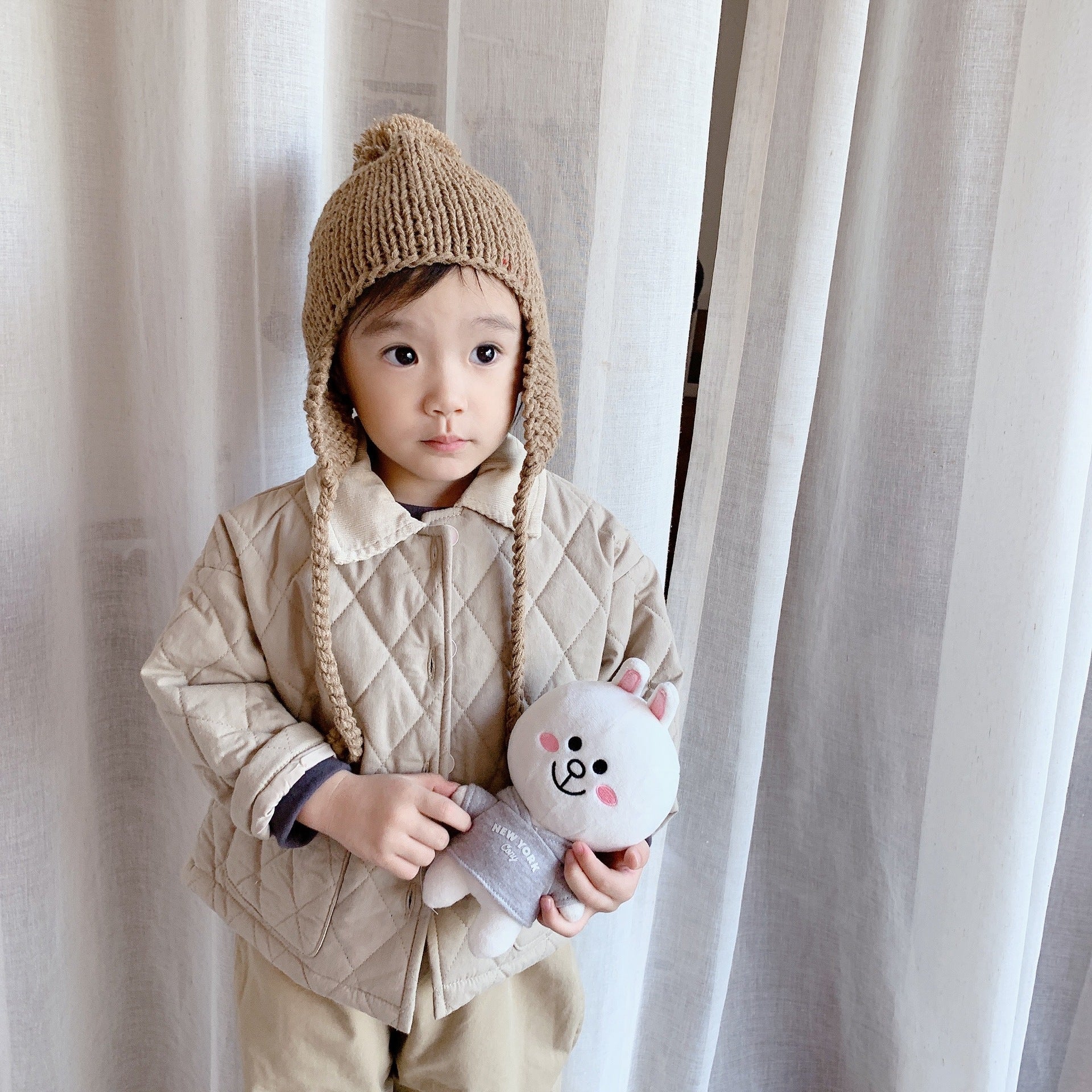 Girl's autumn cardigan padded jacket