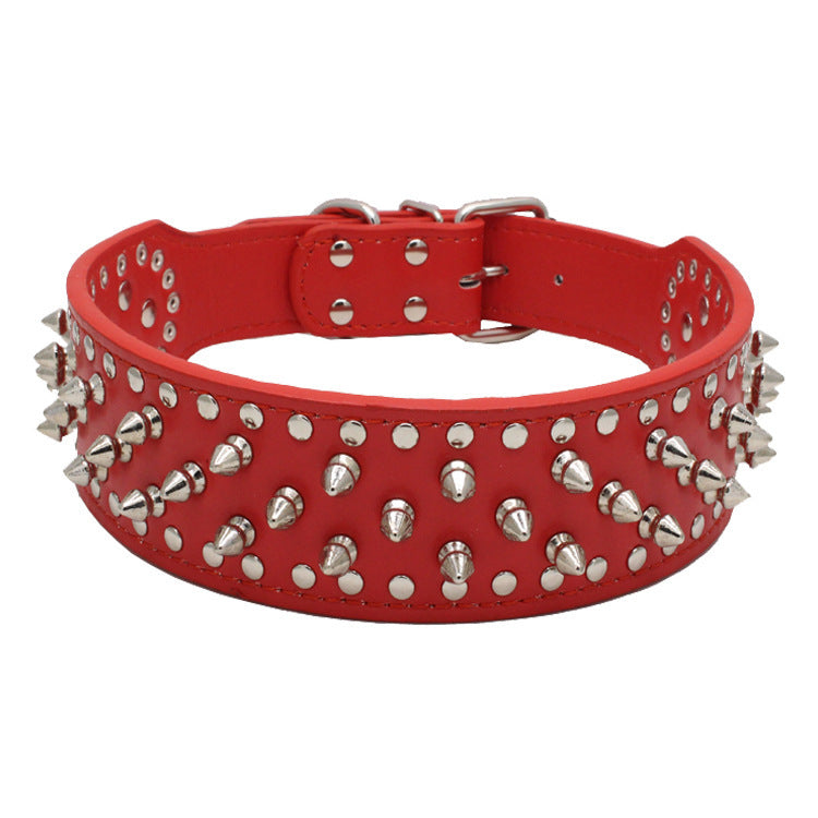Pet collar large dog rivet collar - EL CHEG
