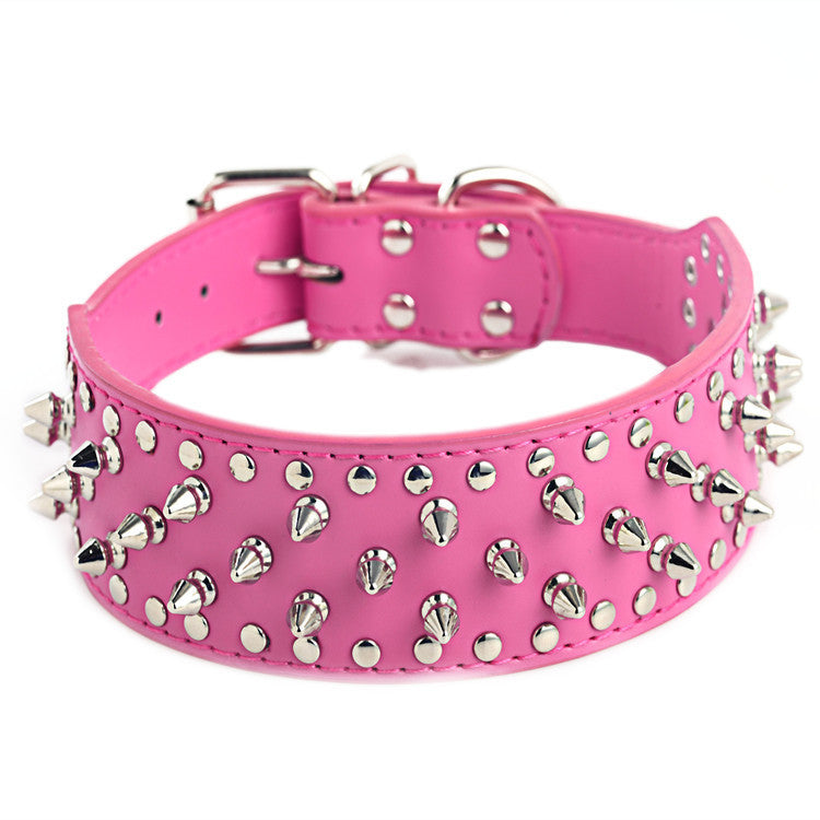 Pet collar large dog rivet collar - EL CHEG