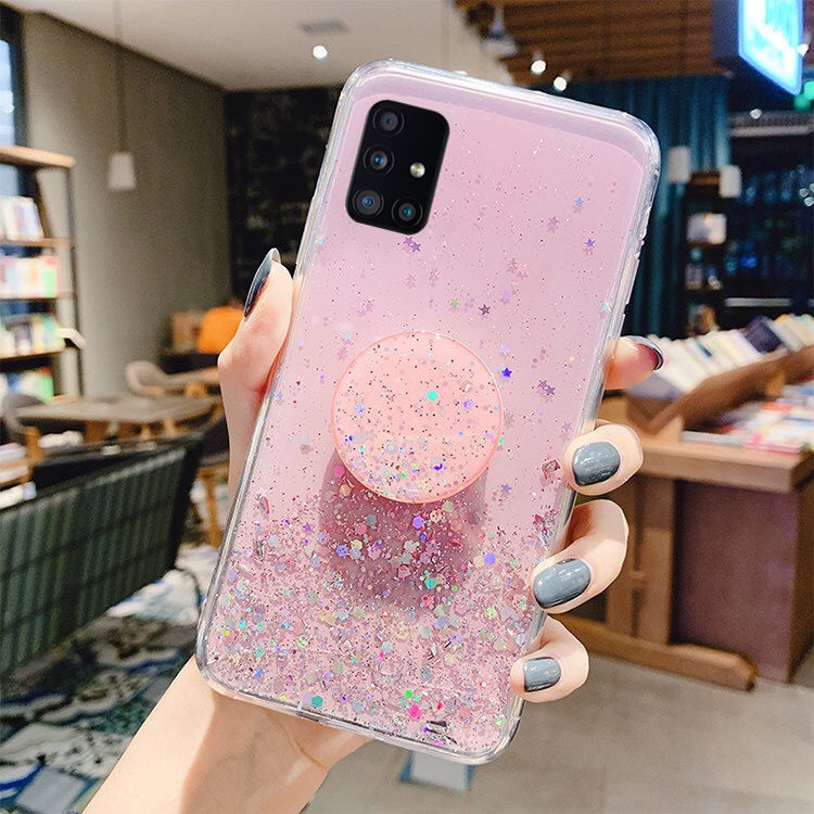 Samsung A51 mobile phone case full edge protection cover quicksand anti-fall transparent soft shell