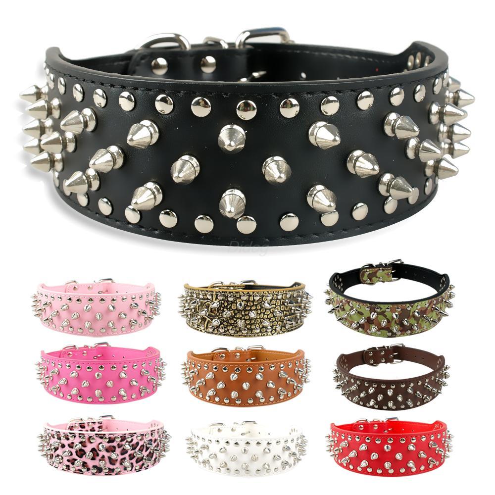 Pet collar large dog rivet collar - EL CHEG