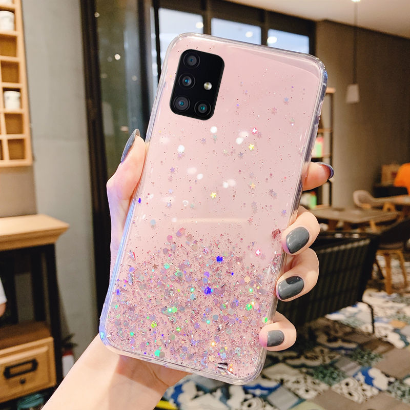 Samsung A51 mobile phone case full edge protection cover quicksand anti-fall transparent soft shell