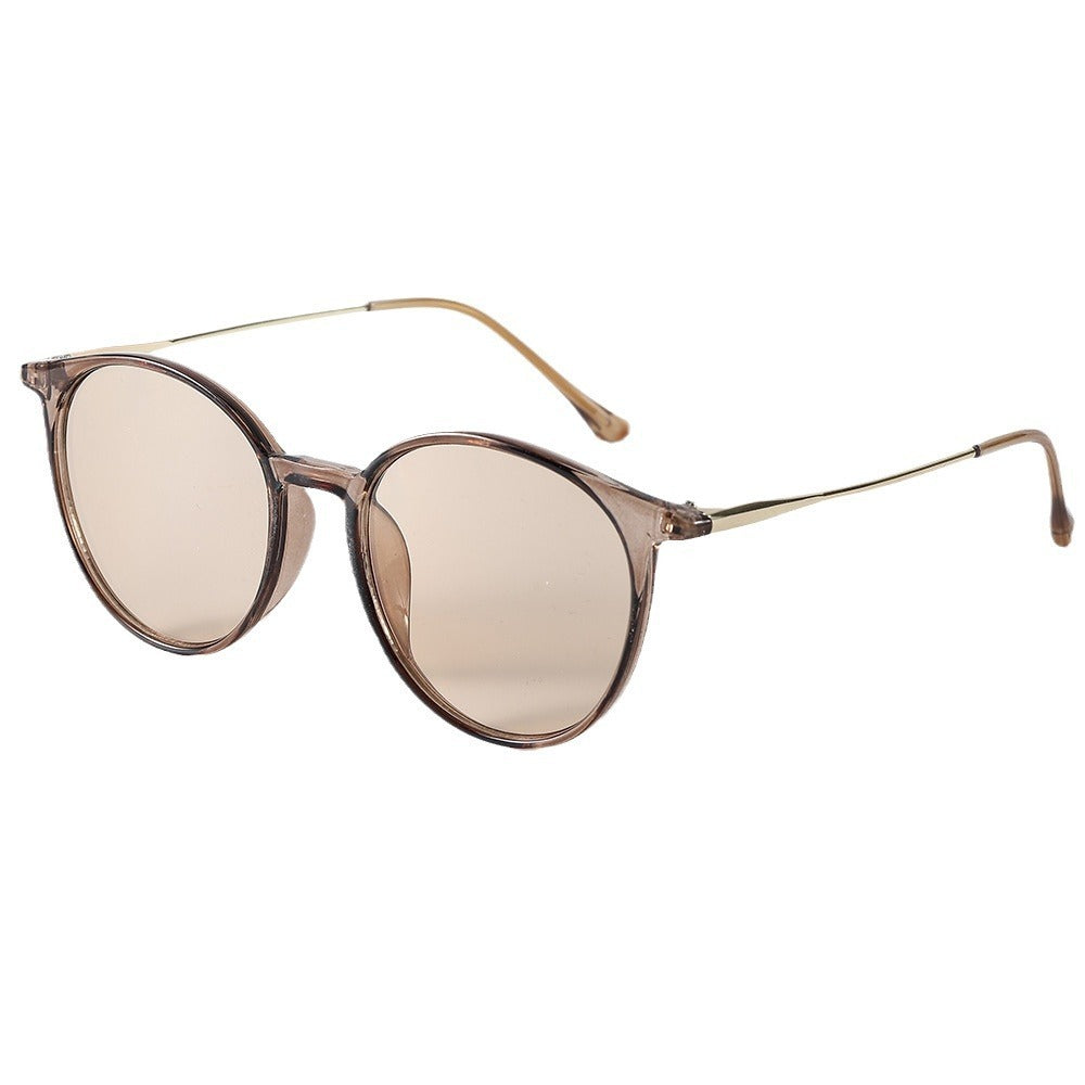 New Artistic Round Frame Women's All-match Face-looking Small Sunglasses