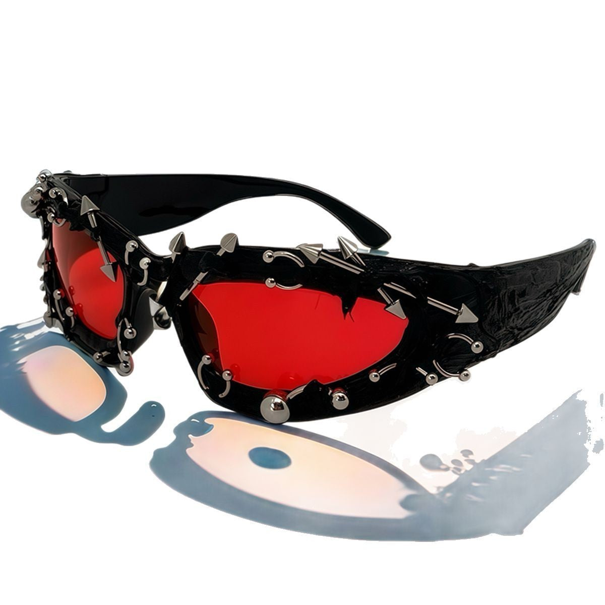 Punk Decorative Rivets Trend Street Snap Glasses
