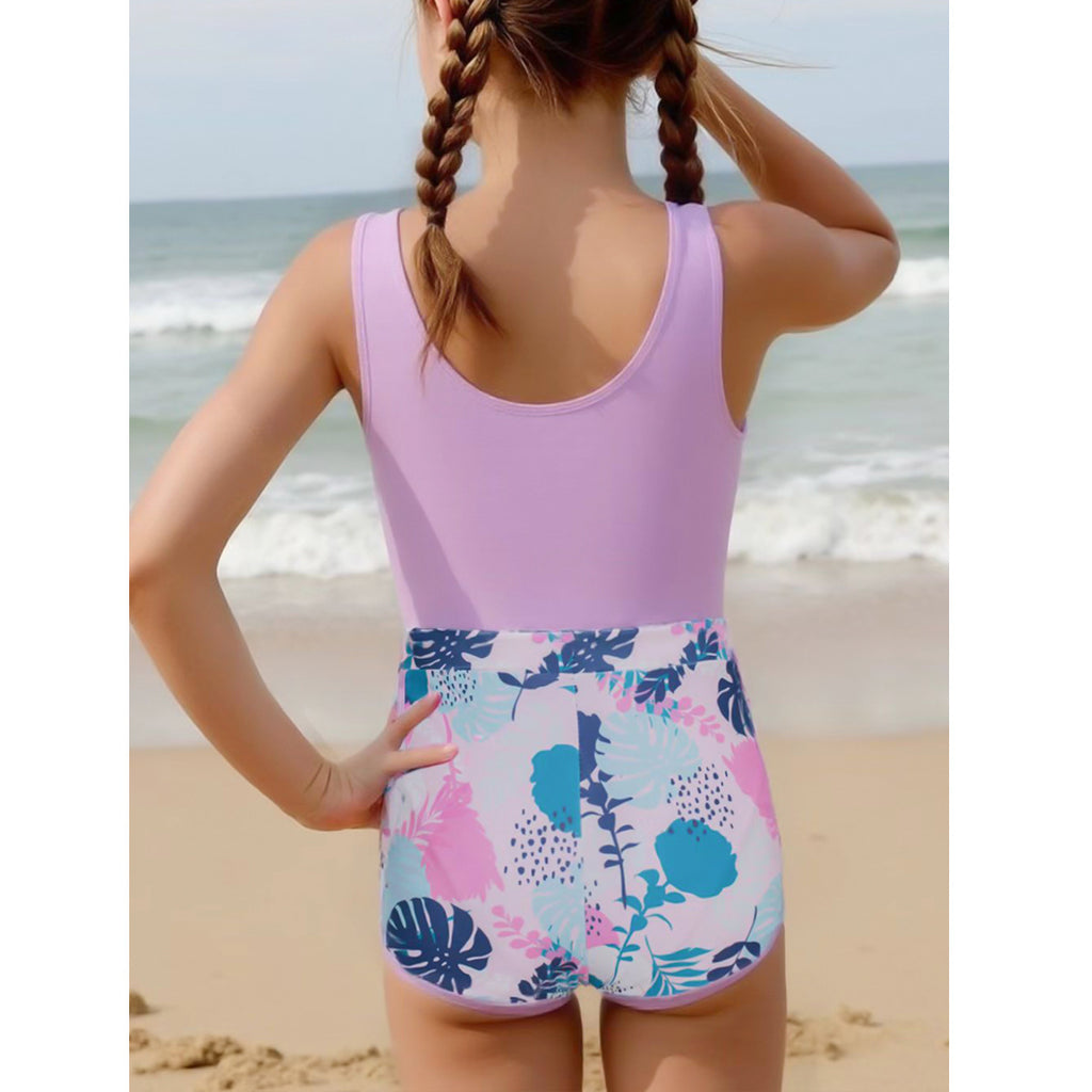 Children's Swimsuit Girls' Middle And Big Children's One-piece Boxers Two Piece Swimwear